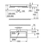 GROHE Cube Ceramic Rectangular Counter Top Vanity Basin