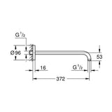 GROHE Rainshower® Modern Shower Arm 372mm