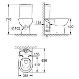 GROHE Bau Ceramic Floor-Standing Close-Coupled Suite - White